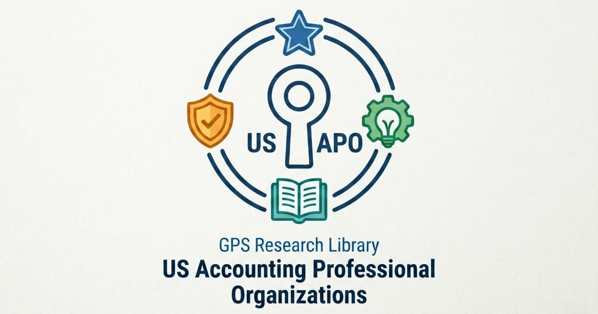 A central graphic of a double dark blue circular frame with four colored icons and text. Inside the frame are a gold shield with a checkmark, a blue star, a green gear with a lightbulb, a teal open book, and the bold dark blue text US APO.